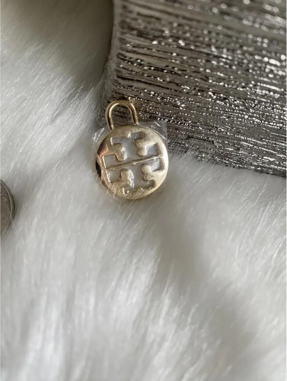 Tory Burch Gold Logo Charms Set of 3
